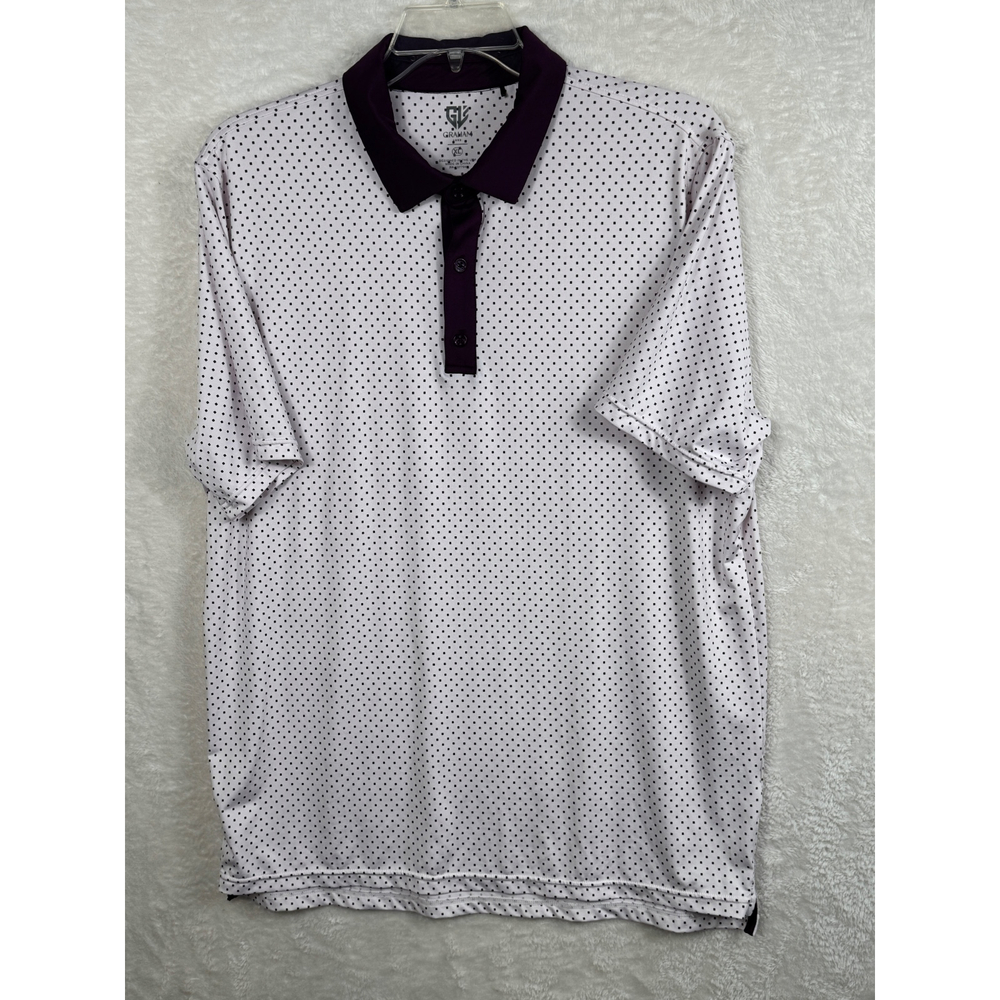 Graham Luxe Golf Polo Shirt Polka Dot Short Sleeve Athletic XL‎
